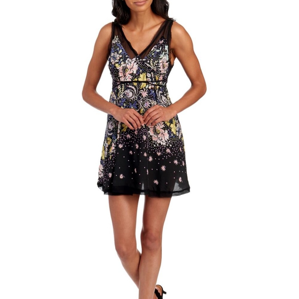 GUC: Free People Longwood Floral Mesh slip dress, (M)